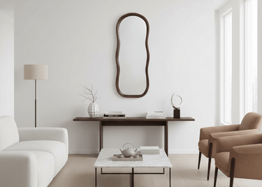 Walnut Abstract Mirror at Online8 Furniture Auckland NZ