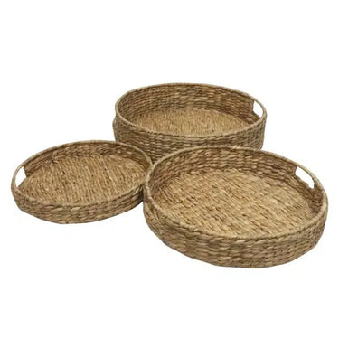 Water Hyacinch set/3 Trays Round at Online8 Furniture Auckland NZ