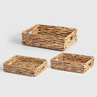 Water Hyacinth Tray Set of 3 at Online8 Furniture Auckland NZ