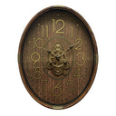 Whitcomb Ovel Real Clock - Brown / Gold at Online8 Furniture Auckland NZ