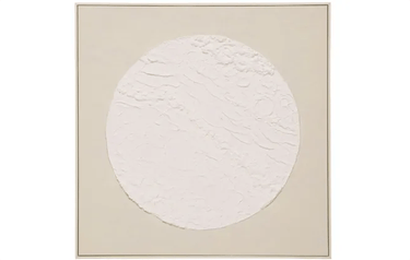 White moon Textured Art - Natural Frame at Online8 Furniture Auckland NZ