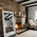 White Ornate Bevelled Floor Mirror Large at Online8 Furniture Auckland NZ