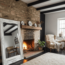White Ornate Bevelled Floor Mirror Large at Online8 Furniture Auckland NZ