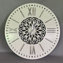 White With Silver Number Clock - 60Cm at Online8 Furniture Auckland NZ
