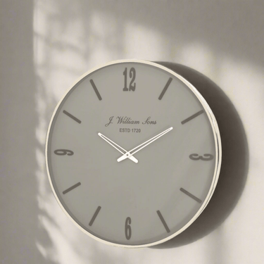 Williams & Sons Light Grey Wall Clock at Online8 Furniture Auckland NZ