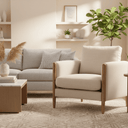 Willow Armchair - Linen & Oak at Online8 Furniture Auckland NZ