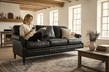 Winchester 3 Seater Sofa - Belon Black at Online8 Furniture Auckland NZ