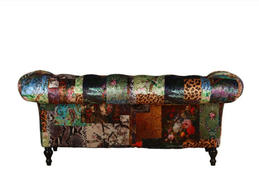 Windsor Chesterfield Patchwork 2 Seater Sofa - Leopard at Online8 Furniture Auckland NZ