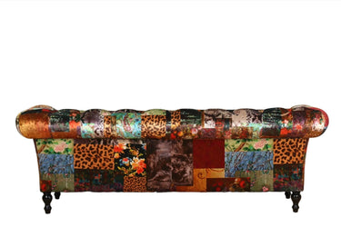 Windsor Chesterfield Patchwork 3 Seater Sofa - Leopard at Online8 Furniture Auckland NZ