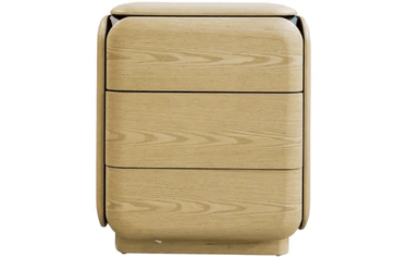 Winnie 3 Drawer Bedside - Oak/Black at Online8 Furniture Auckland NZ