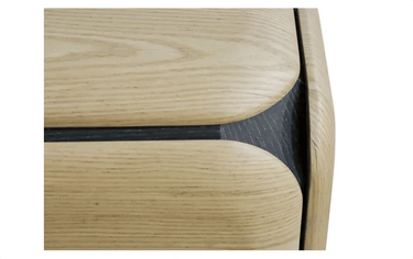 Winnie 3 Drawer Bedside - Oak/Black at Online8 Furniture Auckland NZ