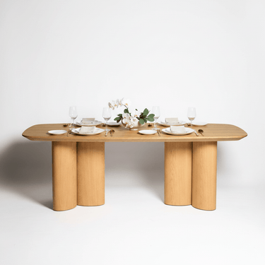Winslow Dining Table with Pillar Legs - 2200 at Online8 Furniture Auckland NZ