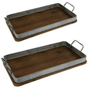 Wood/Metal Trays Set/2 at Online8 Furniture Auckland NZ