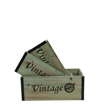Wooden Box vintage Set of 3 at Online8 Furniture Auckland NZ