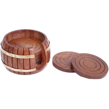 Wooden Round Coaster Set at Online8 Furniture Auckland NZ