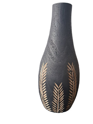 Wooden Vase with Carved Fern at Online8 Furniture Auckland NZ