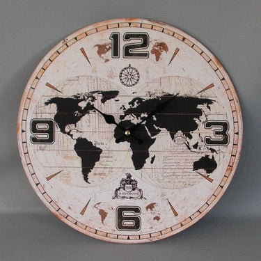 World Map Clock - 34Cm at Online8 Furniture Auckland NZ