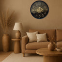 Worthington Round Gear Wall Clock - Black at Online8 Furniture Auckland NZ