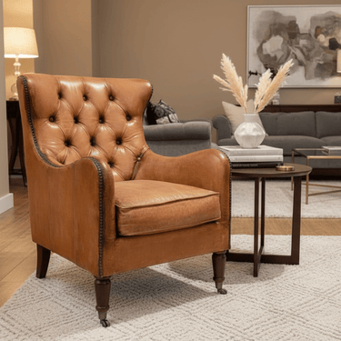 Wrexham Aged Leather Club Chair at Online8 Furniture Auckland NZ