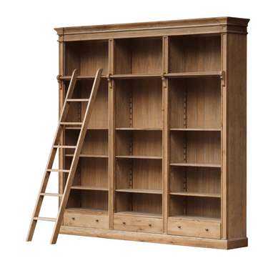 XL Bookcase with Adjustable Shelves & Ladder at Online8 Furniture Auckland NZ