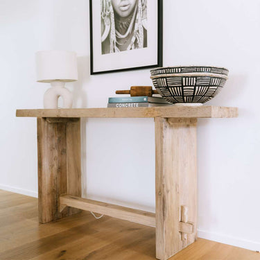Yashar Rustic Teak Console Table at Online8 Furniture Auckland NZ