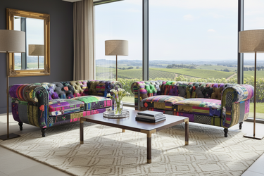 Yorkshire Chesterfield Patchwork 3+2 Lounge Suite at Online8 Furniture Auckland NZ