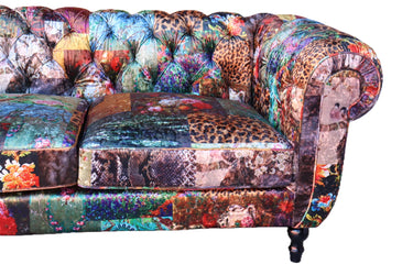 Yorkshire Leopard Patchwork 2 Seater Sofa at Online8 Furniture Auckland NZ