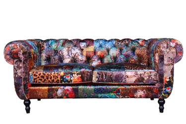 Yorkshire Leopard Patchwork 2 Seater Sofa at Online8 Furniture Auckland NZ