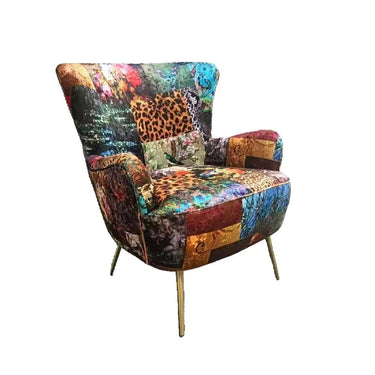 Yorkshire Patchwork Armchair - Leopard at Online8 Furniture Auckland NZ