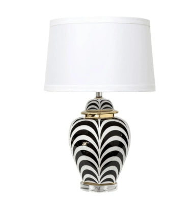 Zebra Print Table Lamp with White Shade at Online8 Furniture Auckland NZ
