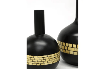 Zimi Bamboo Vase - Black & Natural Set/3 at Online8 Furniture Auckland NZ