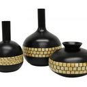 Zimi Bamboo Vase - Black & Natural Set/3 at Online8 Furniture Auckland NZ