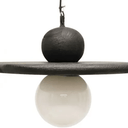 Zina Wooden Pendant Light - Black Sandblast at Online8 Furniture Auckland NZ