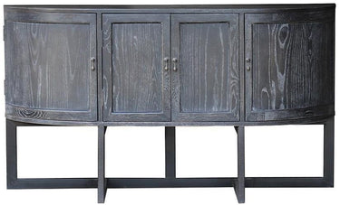 4 Door Hall Table with Metal Base Oak/Iron at Online8 Furniture Auckland NZ