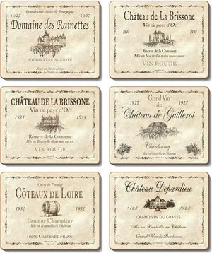 Coasters Wine Labels Set/6