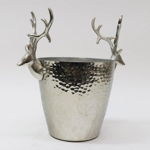 Aluminium Beaten Reindeer Wine Bucket