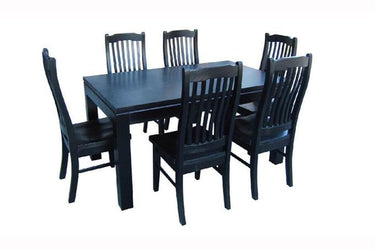 Ada Black Dining Suite - 6 Seater at Online8 Furniture Auckland NZ