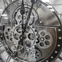 Antique Silver Wall Clock with Gears at Online8 Furniture Auckland NZ