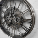 Antique Silver Wall Clock with Gears at Online8 Furniture Auckland NZ