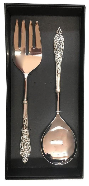 Arrow Salad Serving Set/2 - Shiny, Silver Plated at Online8 Furniture Auckland NZ