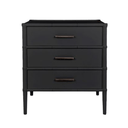 Bamboo Detail 3 Drawer Bedside Table - Black at Online8 Furniture Auckland NZ
