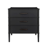 Bamboo Detail 3 Drawer Bedside Table - Black at Online8 Furniture Auckland NZ