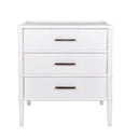 Bamboo Detail 3 Drawer Bedside Table - White at Online8 Furniture Auckland NZ