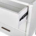 Bamboo Detail 3 Drawer Bedside Table - White at Online8 Furniture Auckland NZ