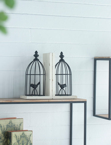Bird in Cage Bookends - Pair at Online8 Furniture Auckland NZ