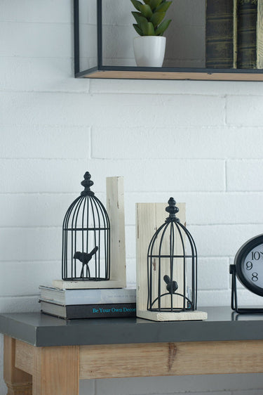 Bird in Cage Bookends - Pair at Online8 Furniture Auckland NZ