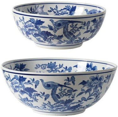 Blue and White decorative ceramic bowls Set/2 at Online8 Furniture Auckland NZ