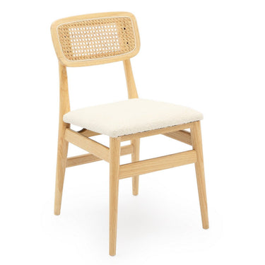 Boston Boucle & Rattan Dining Chair at Online8 Furniture Auckland NZ