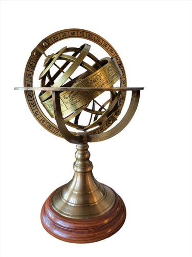 Brass Armillary Globe with Engravings at Online8 Furniture Auckland NZ