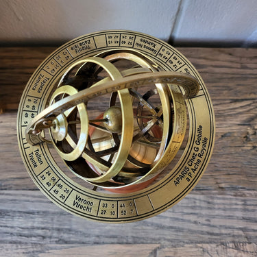 Brass Armillary Globe with Engravings at Online8 Furniture Auckland NZ